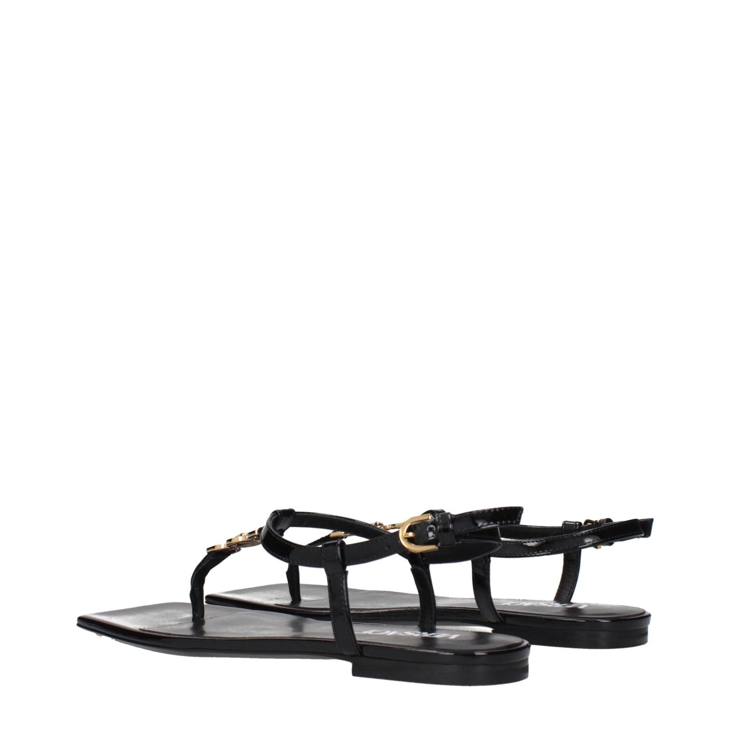 Versace Black Leather Flip - Flop Sandals – EU36/US6 par Versace | Disponible sur Sandy Store ByNet