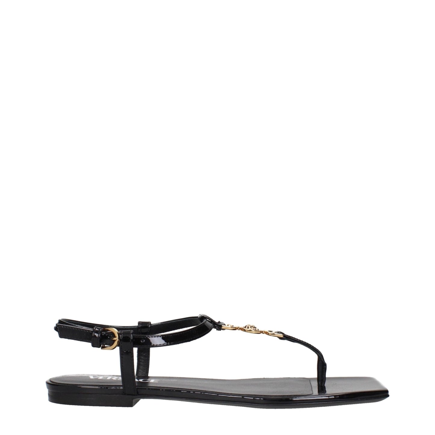 Versace Black Leather Flip - Flop Sandals – EU36/US6 par Versace | Disponible sur Sandy Store ByNet