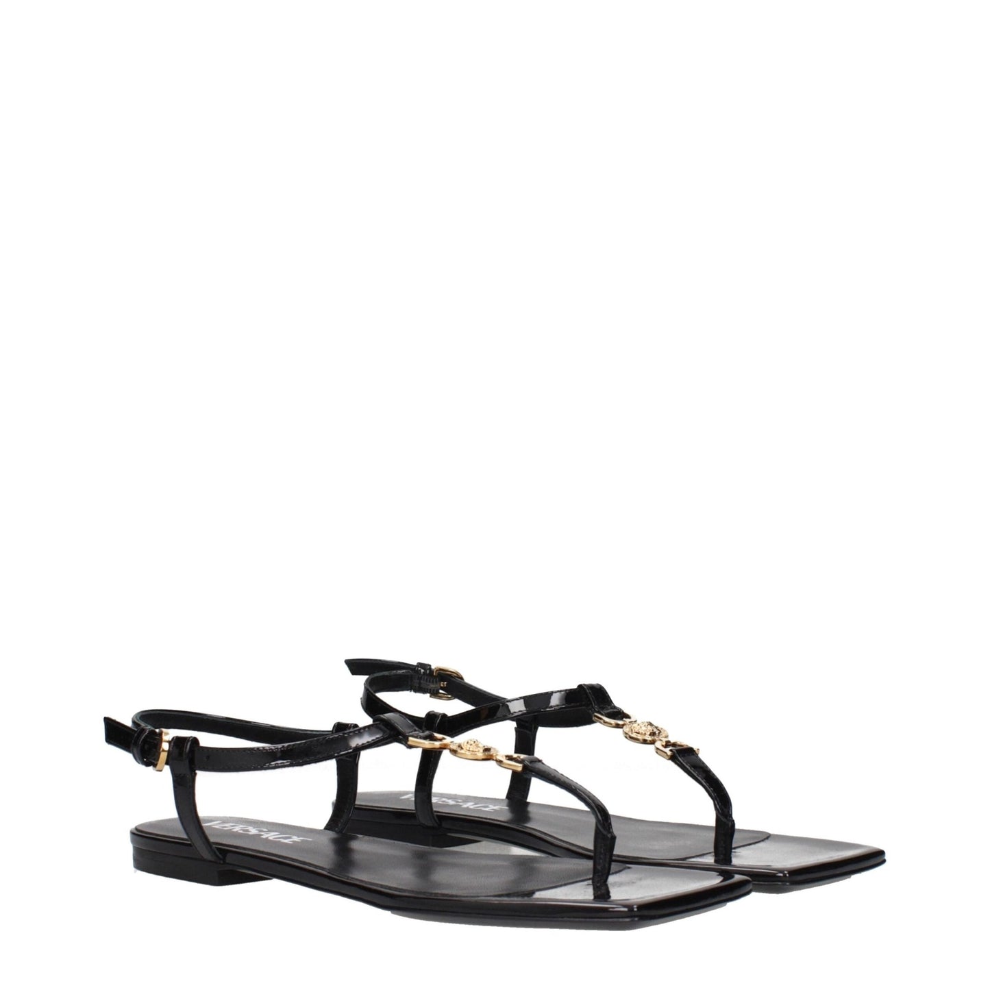 Versace Black Leather Flip - Flop Sandals – EU36/US6 par Versace | Disponible sur Sandy Store ByNet