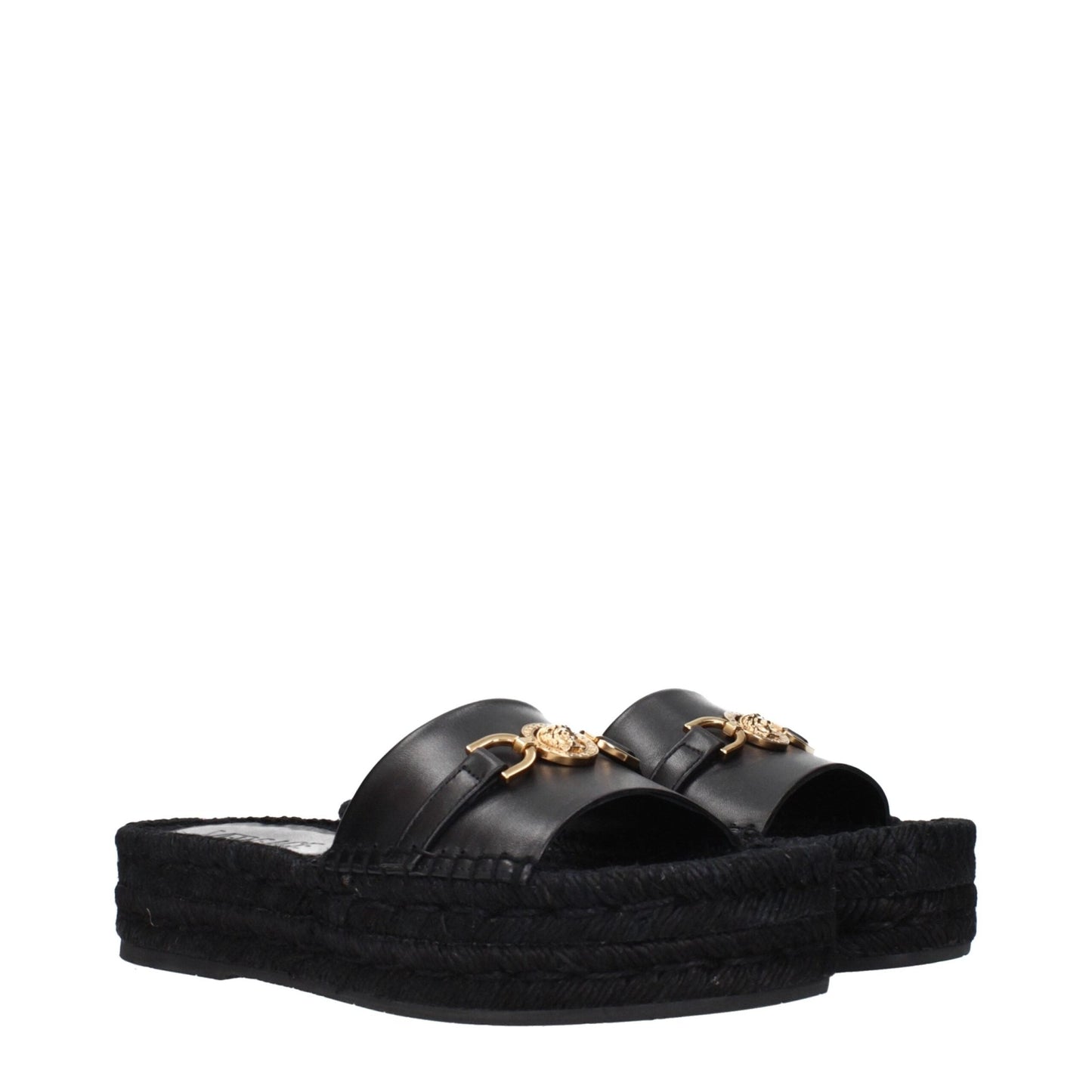 Versace Black Leather Slippers Sandals – EU35/US5 par Versace | Disponible sur Sandy Store ByNet