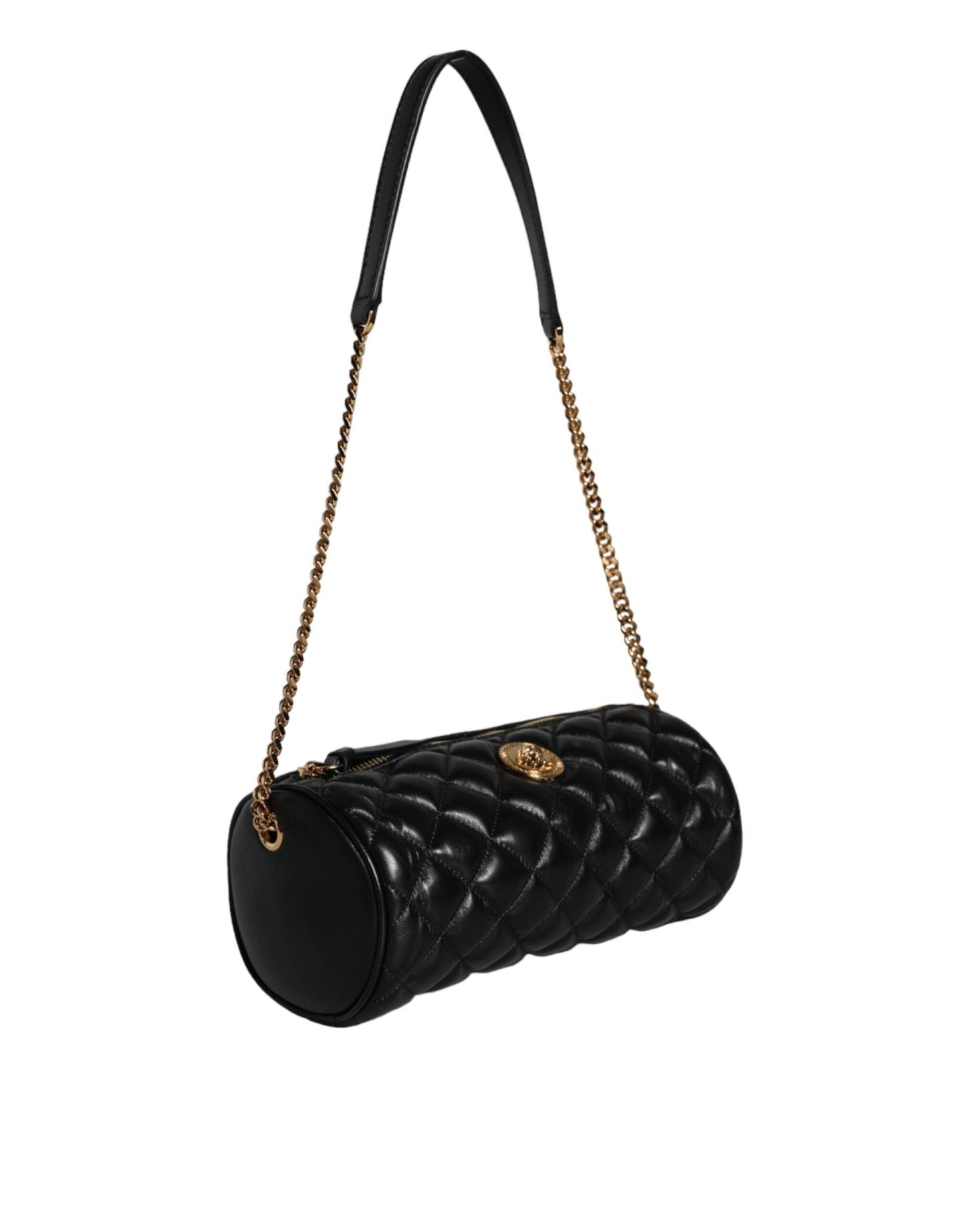 Versace Black Mini Quilted Lambskin Leather Crossbody Sling Bag - Sandy Store ByNet