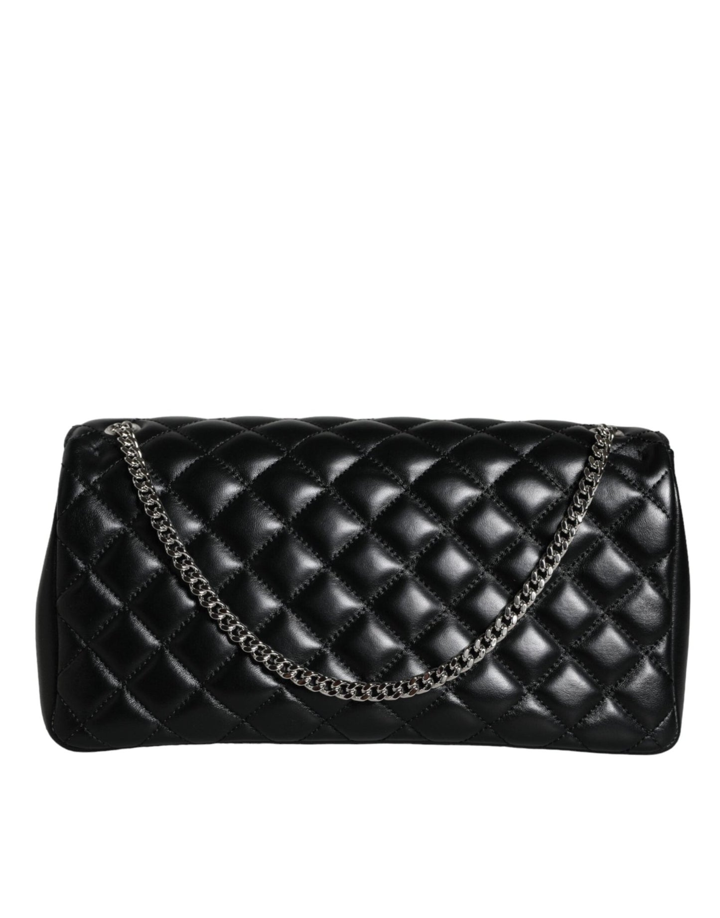 Versace Black Quilted Lambskin Leather Crossbody Shoulder Bag - Sandy Store ByNet