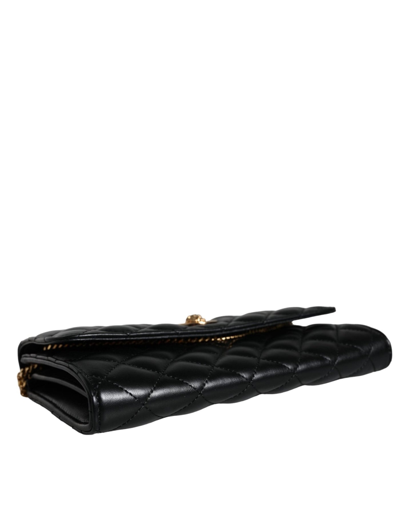 Versace Black Quilted Nappa Leather Crossbody Shoulder Bag - Sandy Store ByNet