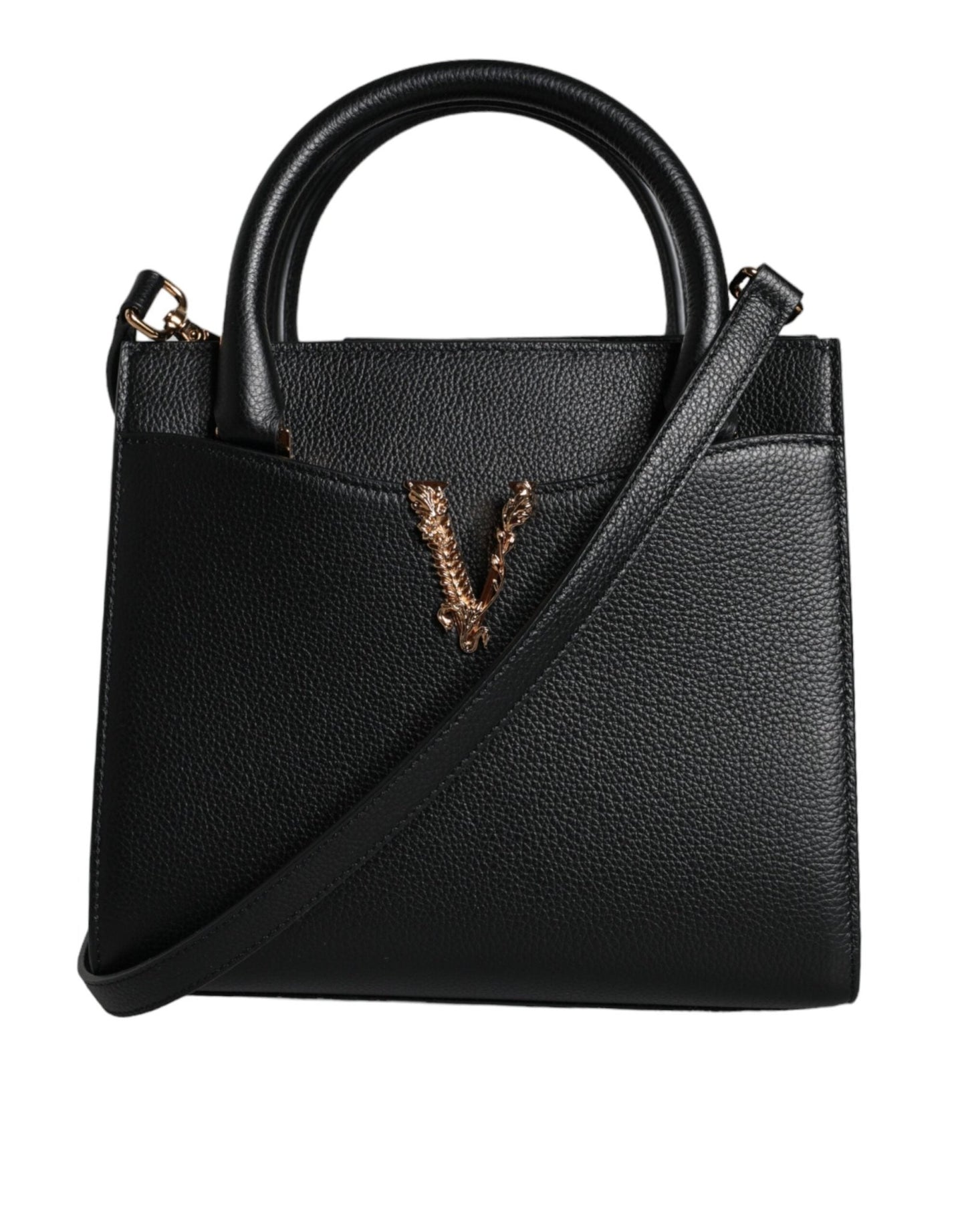 Versace Black Small Leather TopHandle Shoulder Crossbody Bag - Sandy Store ByNet