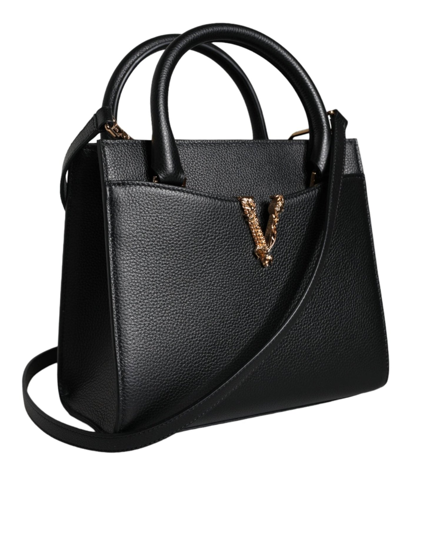 Versace Black Small Leather TopHandle Shoulder Crossbody Bag - Sandy Store ByNet