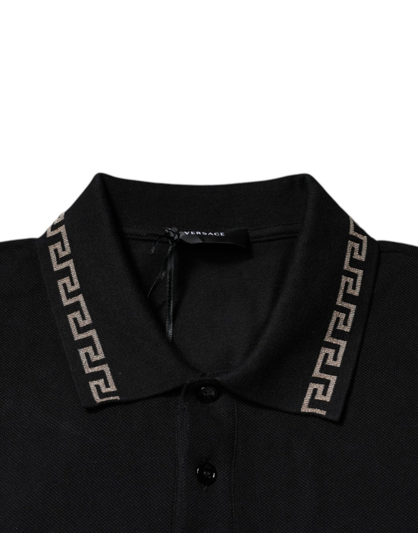 Versace Black Viscose Collared Polo Short Sleeves T-shirt - Sandy Store ByNet