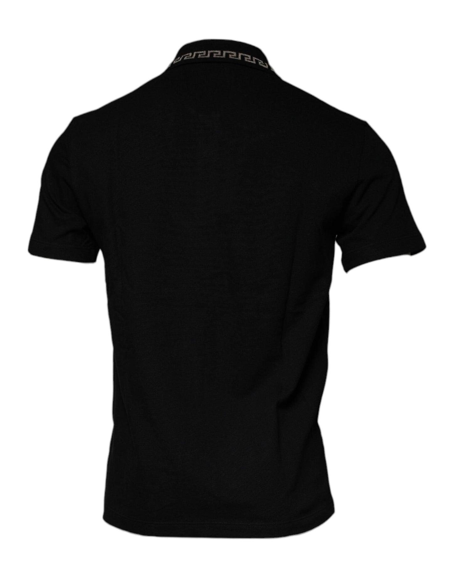 Versace Black Viscose Collared Polo Short Sleeves T-shirt - Sandy Store ByNet