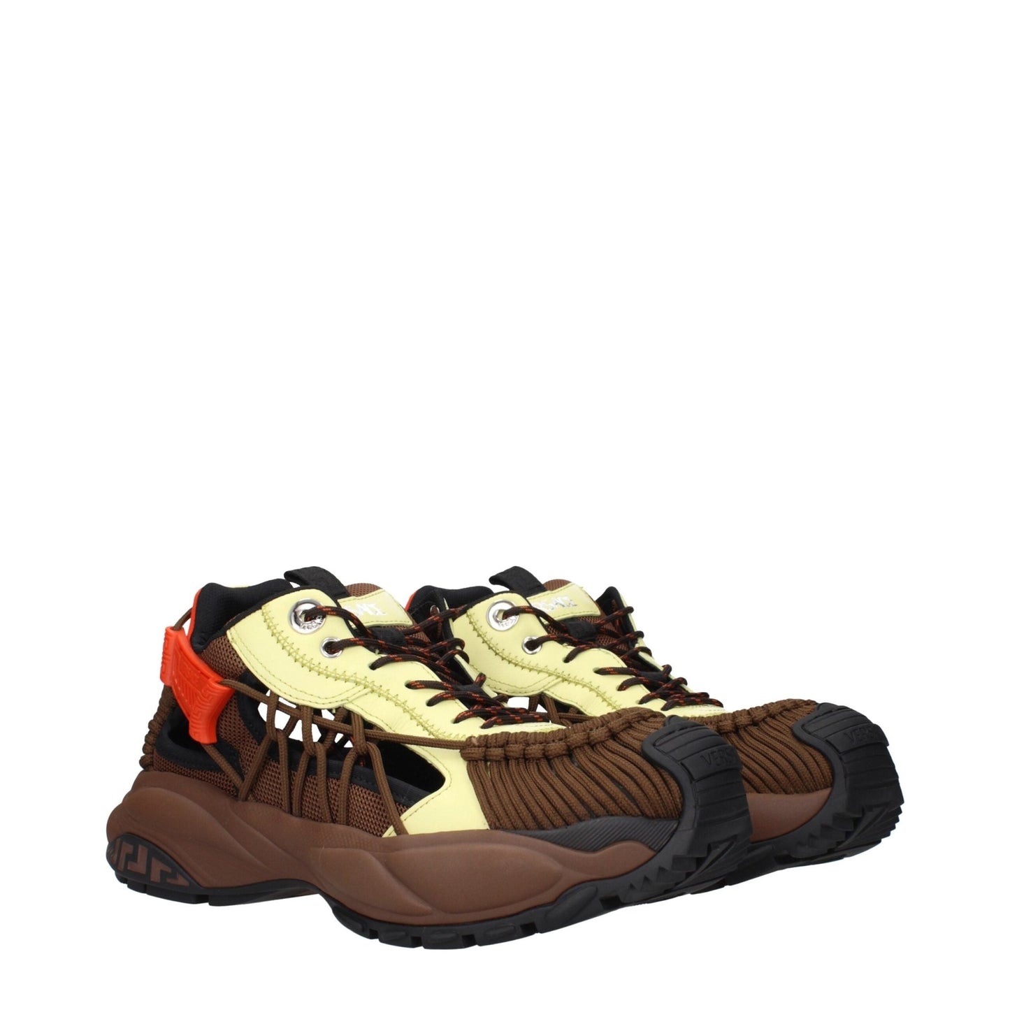 Versace Brown Fabric Athletic Sneakers – EU40/US7 par Versace | Disponible sur Sandy Store ByNet