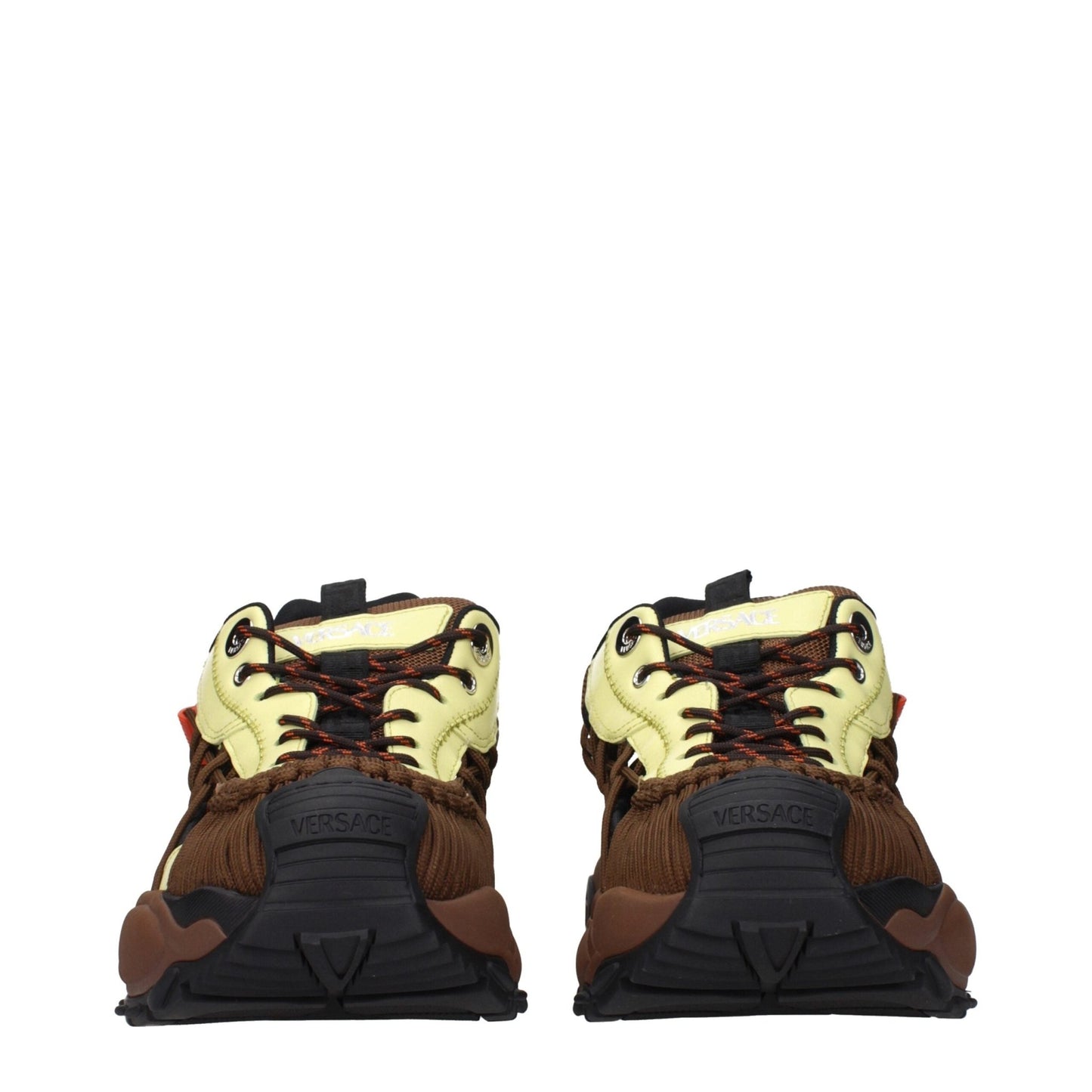 Versace Brown Fabric Athletic Sneakers – EU40/US7 par Versace | Disponible sur Sandy Store ByNet