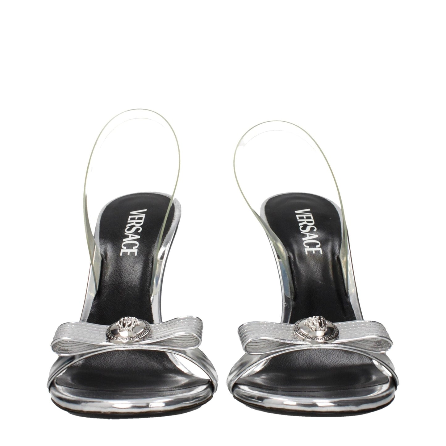 Versace Gray Leather Stiletto Heels Sandals – EU40/US10 par Versace | Disponible sur Sandy Store ByNet