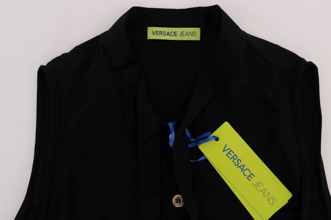 Versace Jeans Chic Sleeveless Black Shirt Blouse - Sandy Store ByNet