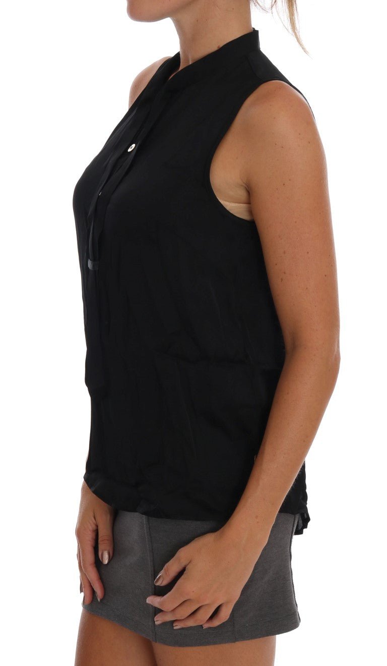Versace Jeans Chic Sleeveless Black Shirt Blouse - Sandy Store ByNet