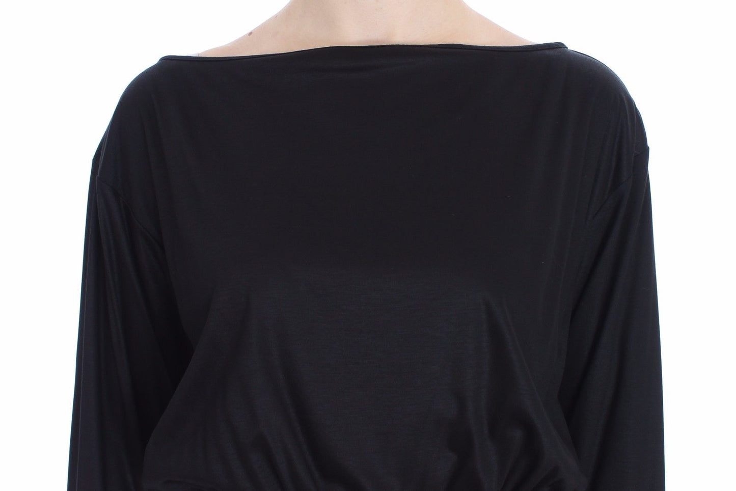 Versace Jeans Elegant Black Silk Blend Shift Dress - Sandy Store ByNet