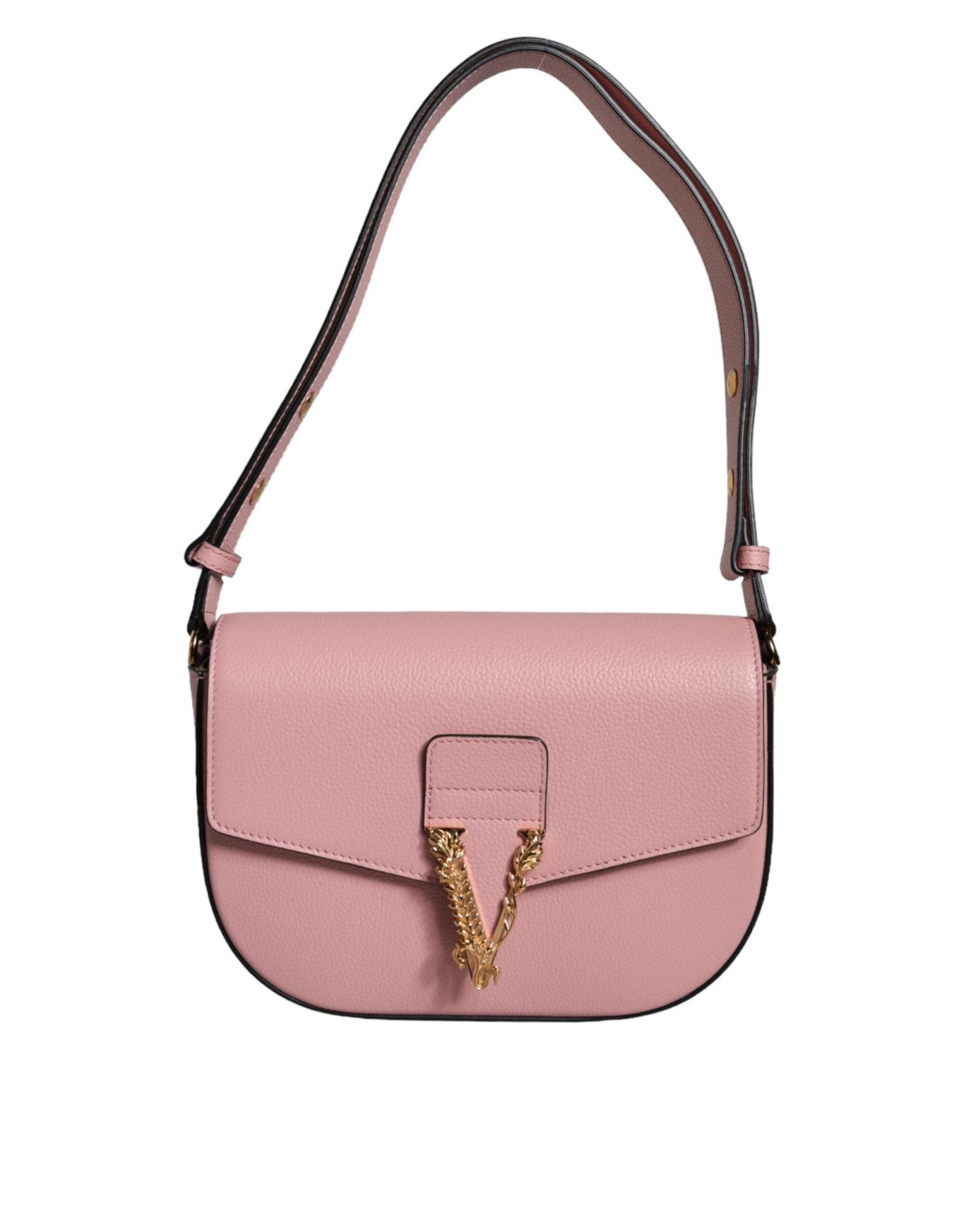Versace Pink Grainy Calf Leather Logo Crossbody Shoulder Bag – par Versace | Disponible sur Sandy Store ByNet
