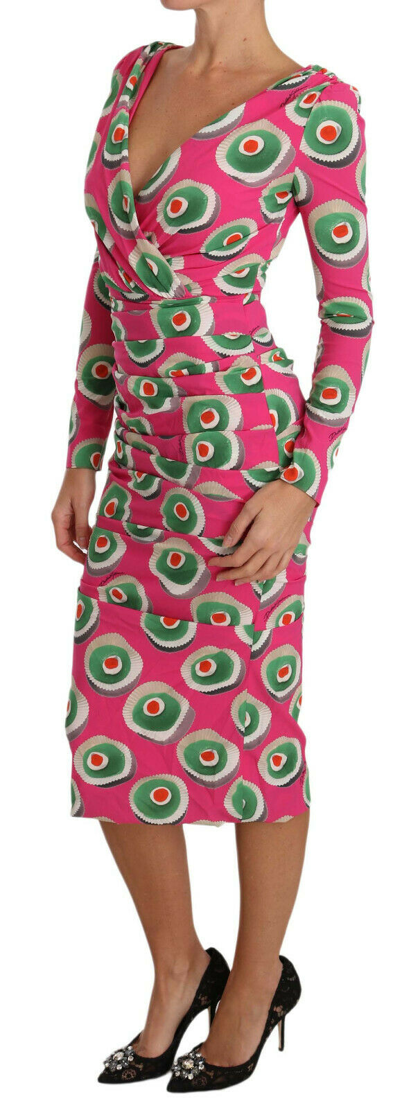 Dolce &amp; Gabbana Elegante vestido ajustado de seda rosa