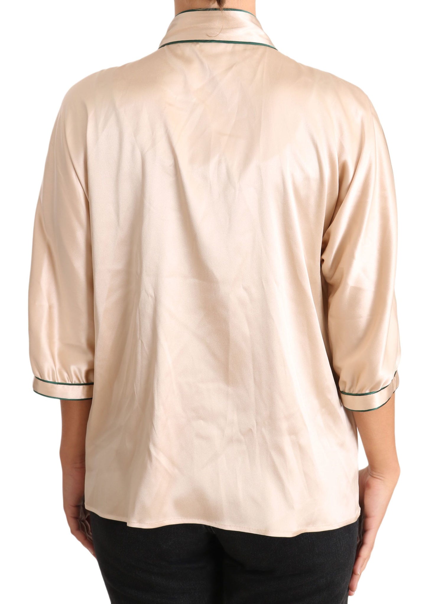 Dolce &amp; Gabbana Blusa Elegante En Mezcla De Seda Beige