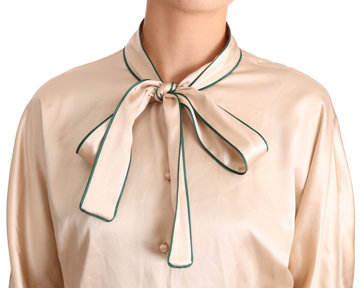 Dolce &amp; Gabbana Blusa Elegante En Mezcla De Seda Beige
