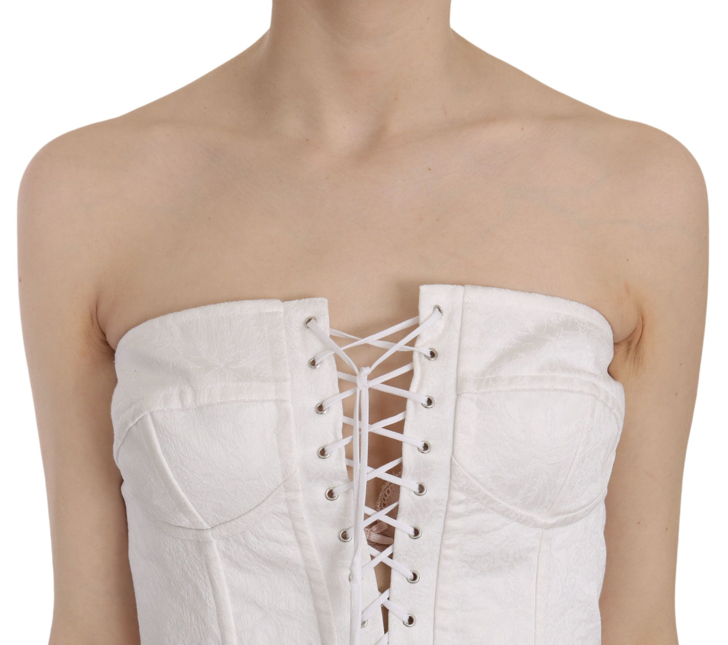 Dolce &amp; Gabbana Elegante top corsé blanco sin tirantes