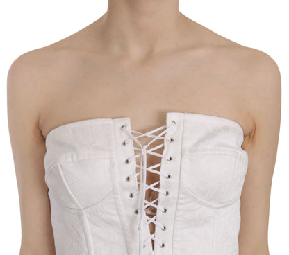 Dolce &amp; Gabbana Elegante top corsé blanco sin tirantes