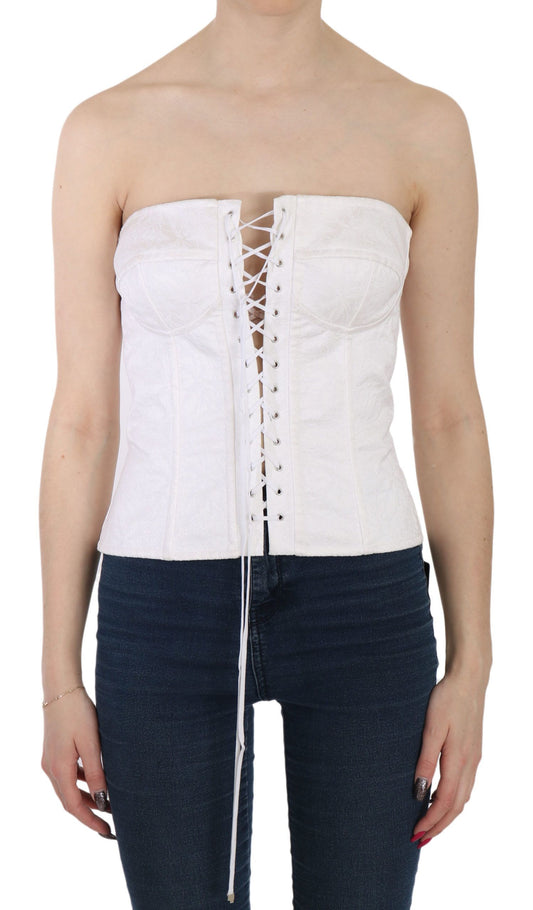 Dolce &amp; Gabbana Elegante top corsé blanco sin tirantes