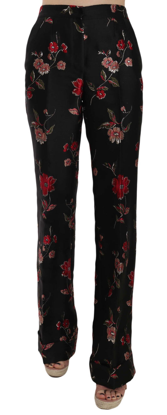 Dolce &amp; Gabbana Pantalones elegantes con corte de bota y estampado floral