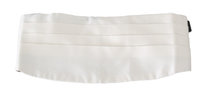 Dolce &amp; Gabbana Elegant Silk White Patterned Cummerbund