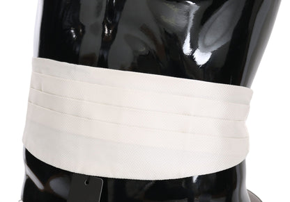 Dolce &amp; Gabbana Elegant Silk White Patterned Cummerbund