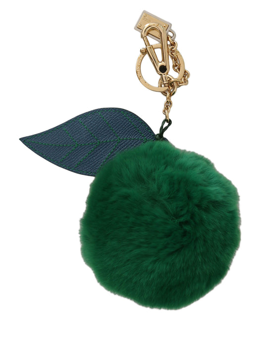 Dolce &amp; Gabbana Llavero Elegante Bola De Pelo Tricolor