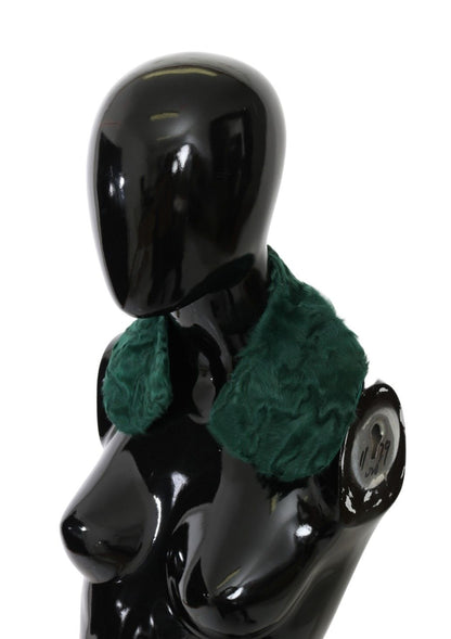 Dolce &amp; Gabbana Elegante bufanda de piel de cordero en verde exuberante