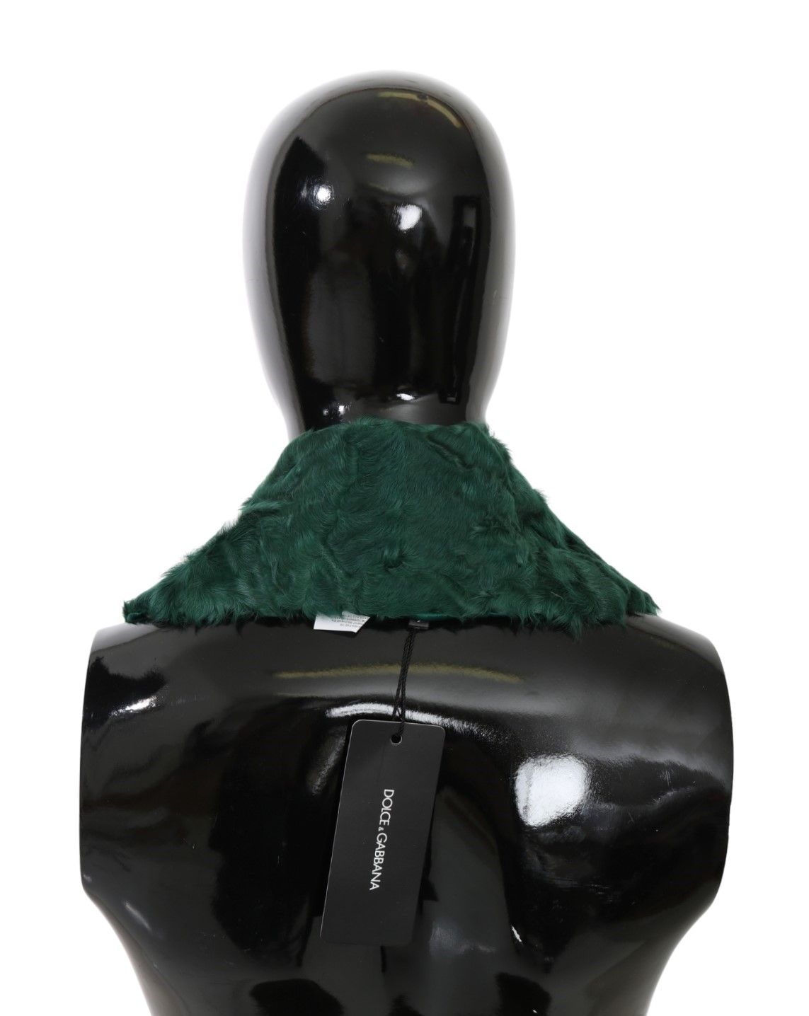 Dolce &amp; Gabbana Elegante bufanda de piel de cordero en verde exuberante