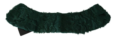 Dolce &amp; Gabbana Elegante bufanda de piel de cordero en verde exuberante
