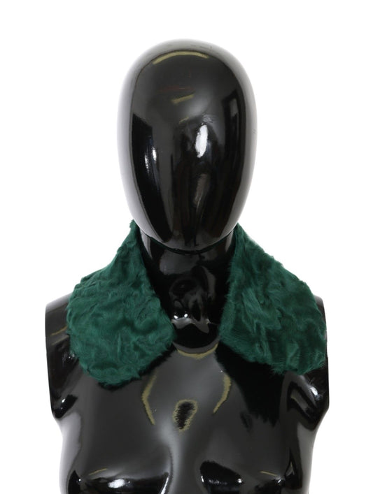 Dolce &amp; Gabbana Elegante bufanda de piel de cordero en verde exuberante