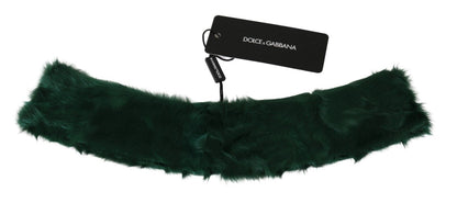Dolce &amp; Gabbana Bufanda lujosa de piel de cordero verde para mujer