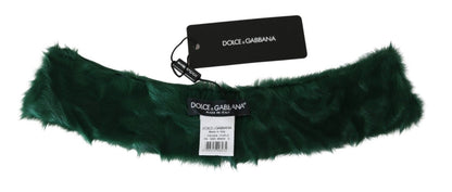 Dolce &amp; Gabbana Bufanda lujosa de piel de cordero verde para mujer