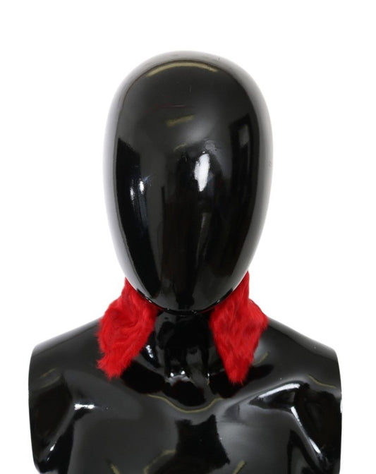 Dolce &amp; Gabbana Elegante bufanda de piel de cordero roja