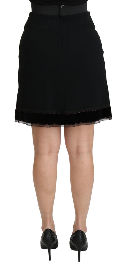 Dolce &amp; Gabbana Elegante falda negra de cintura alta
