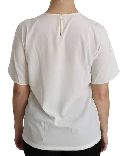 Dolce &amp; Gabbana Top elegante con cuello redondo en mezcla de seda
