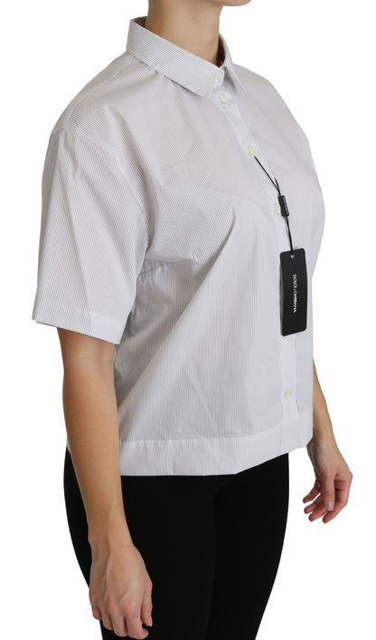 Dolce &amp; Gabbana Elegante polo de algodón blanco