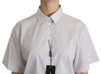 Dolce &amp; Gabbana Elegante polo de algodón blanco