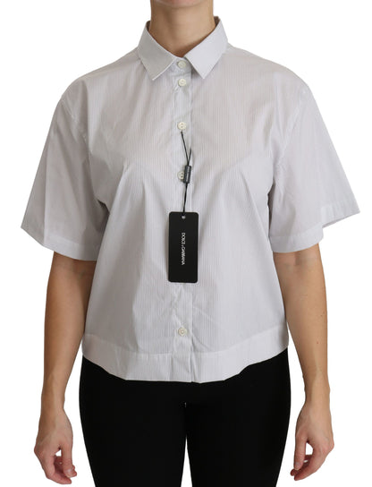 Dolce &amp; Gabbana Elegante polo de algodón blanco