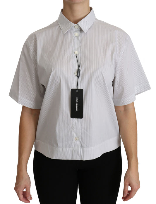Dolce &amp; Gabbana Elegante polo de algodón blanco