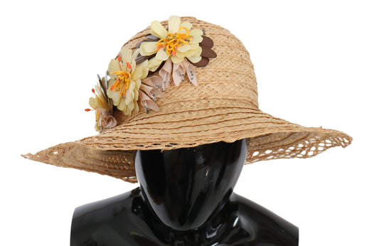 Dolce &amp; Gabbana Elegante sombrero de pescador floral beige