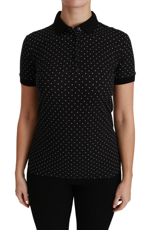 Dolce &amp; Gabbana Elegante polo negro de lunares