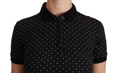 Dolce &amp; Gabbana Elegante polo negro de lunares