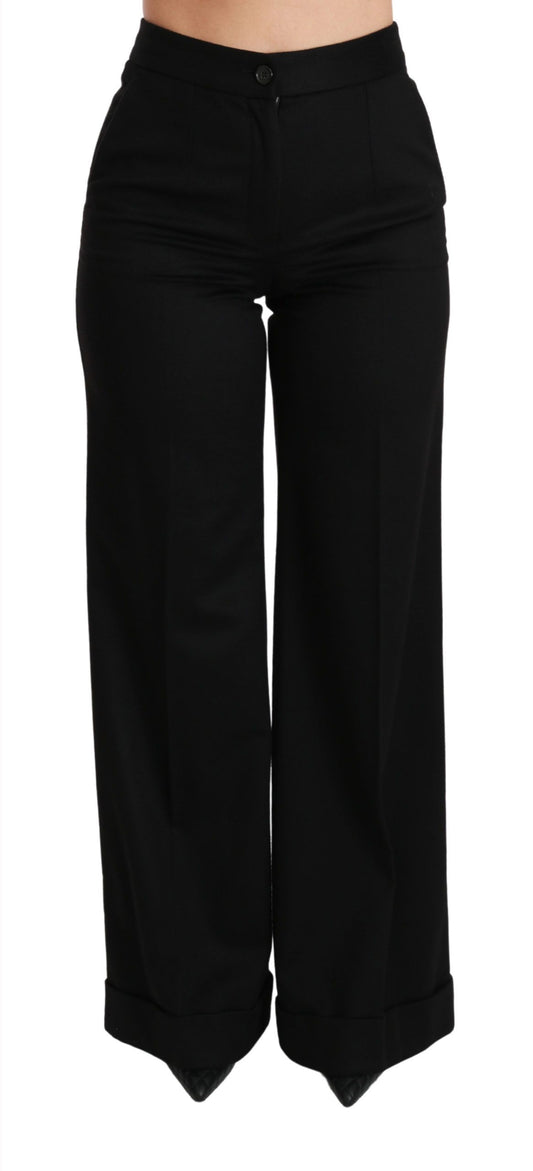 Dolce &amp; Gabbana Elegantes pantalones acampanados de cachemir con cintura alta