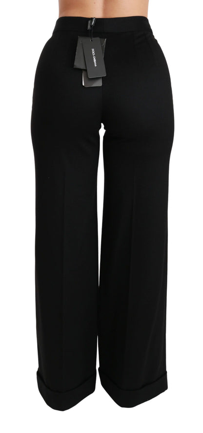 Dolce &amp; Gabbana Elegantes pantalones acampanados de cachemir con cintura alta