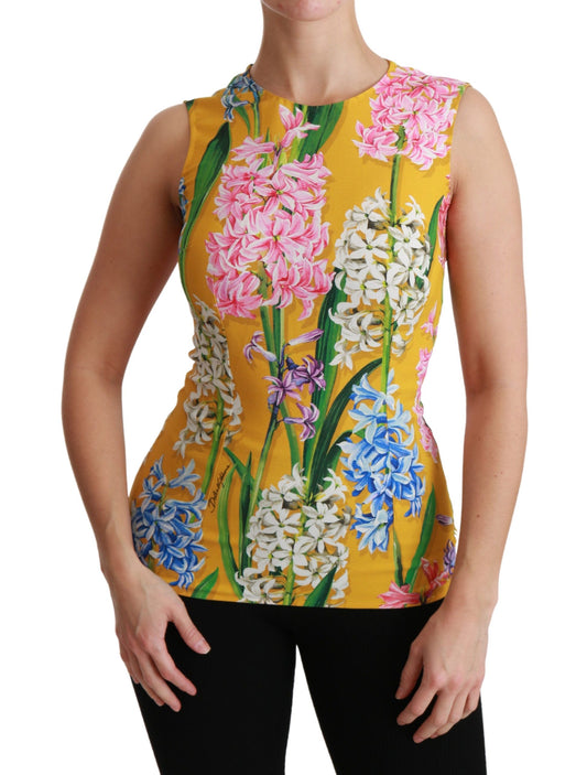 Dolce &amp; Gabbana Blusa sin mangas con cuello redondo y estampado floral Sunshine