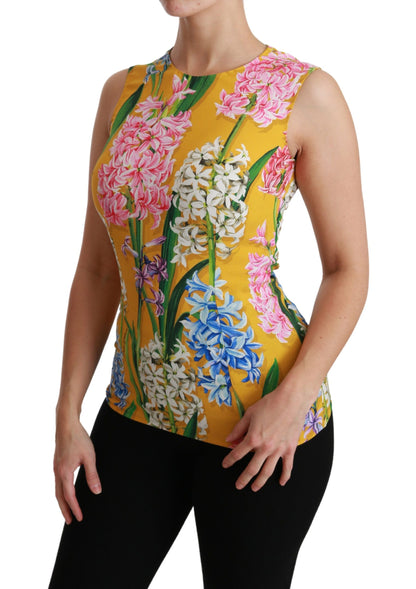 Dolce &amp; Gabbana Blusa sin mangas con cuello redondo y estampado floral Sunshine