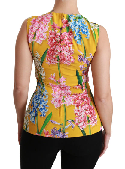 Dolce &amp; Gabbana Blusa sin mangas con cuello redondo y estampado floral Sunshine