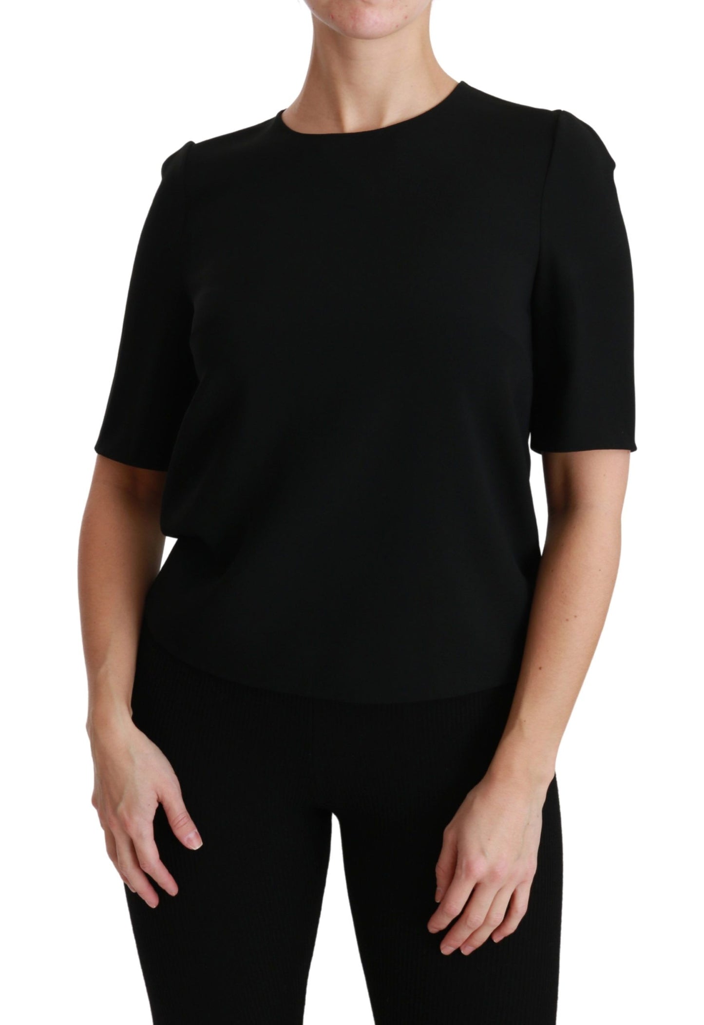Dolce &amp; Gabbana Elegante blusa elástica negra